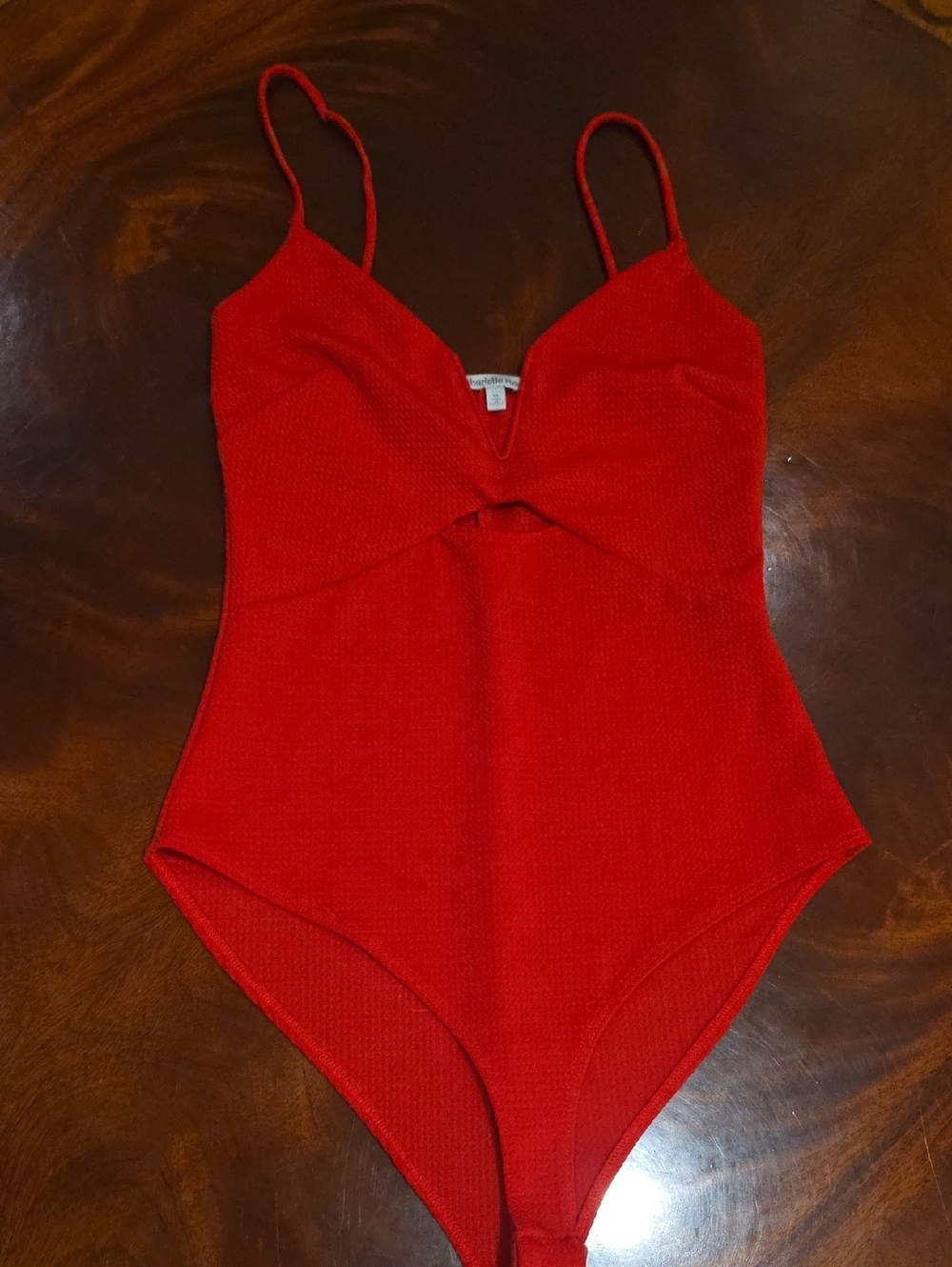 Charlotte Russe Red Twist-Front Girls' One-Piece Bodysuit